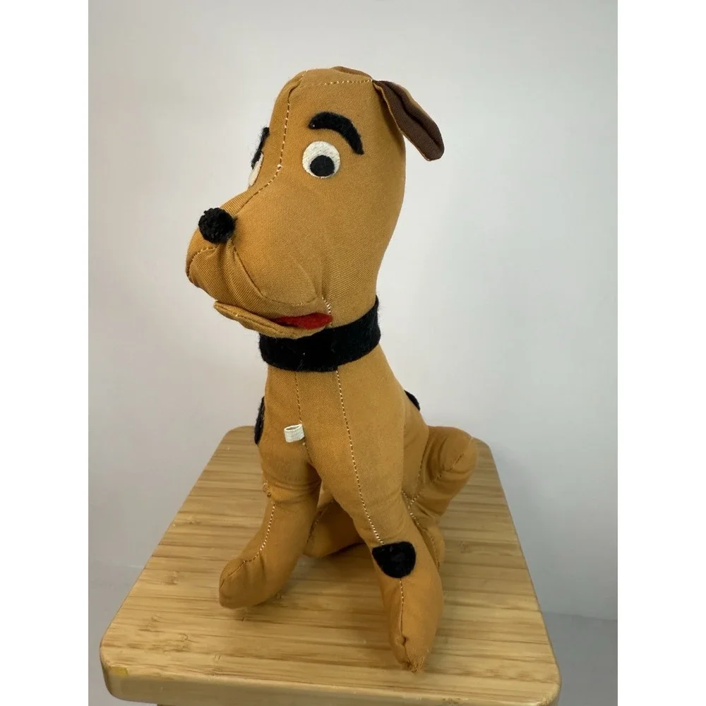 Scooby Doo Vintage Plush Standing Up 1970 Fabric‎ Eyes Collar RARE Stuffed Toy